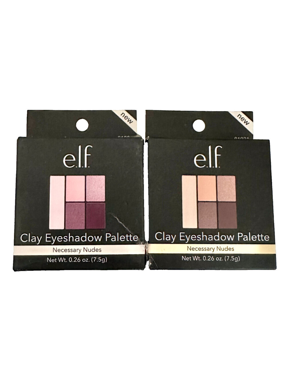 Lot of 2: NEW e.l.f. ELF Clay Eyeshadow Palette 81921 Necessary Nudes (Boxed)